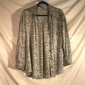 ZEBRA PRINT SILK BUTTON DOWN